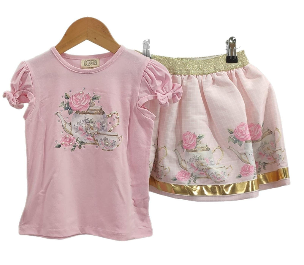 Tea time skirt set pink