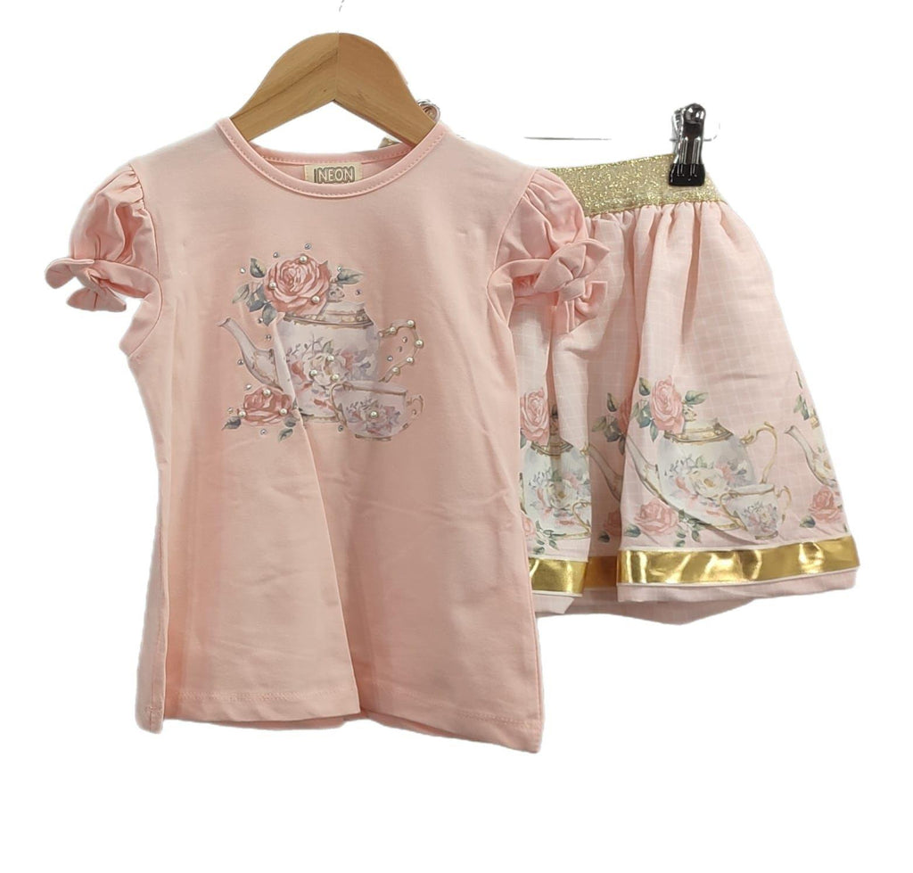 Tea time skirt set Peach