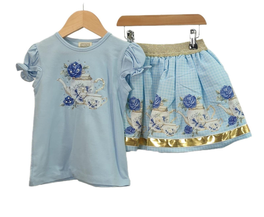 Tea time skirt set Blue