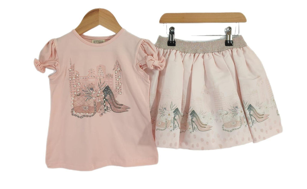 Shop till you drop skirt set Peach