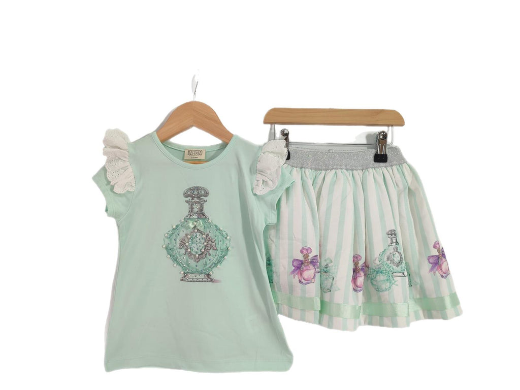 Perfume skirt set Mint green