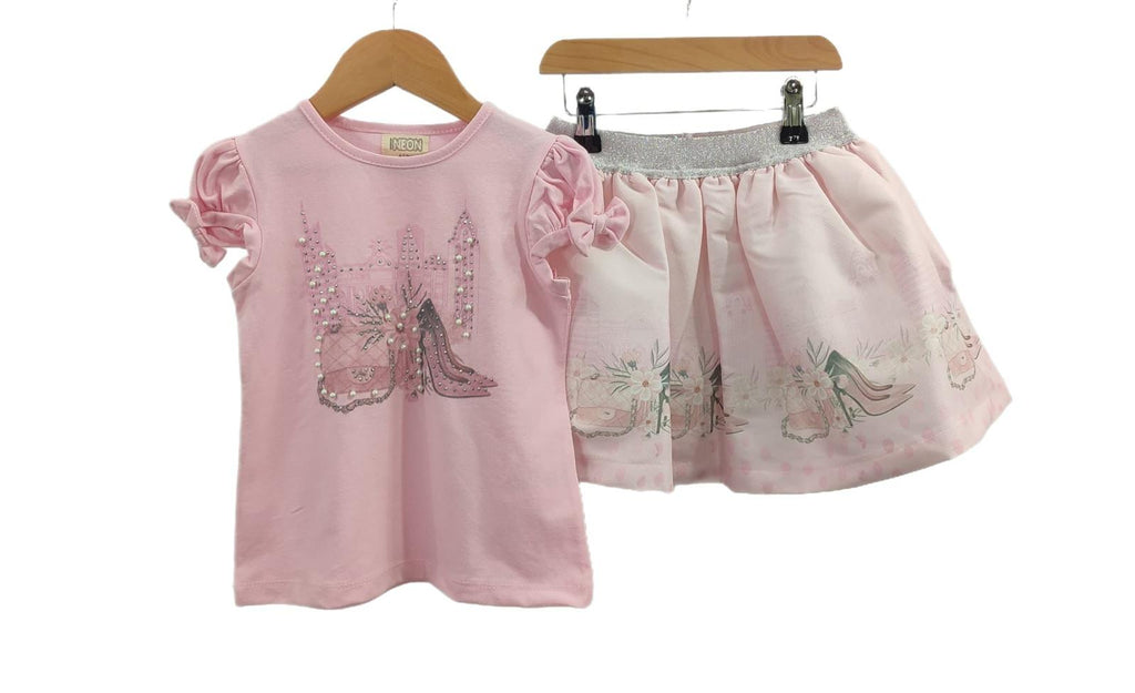 Shop till you drop skirt set Pink