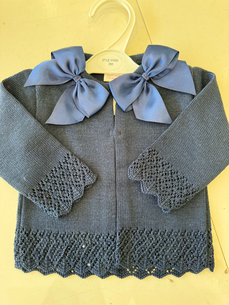 Grey bow cardigan