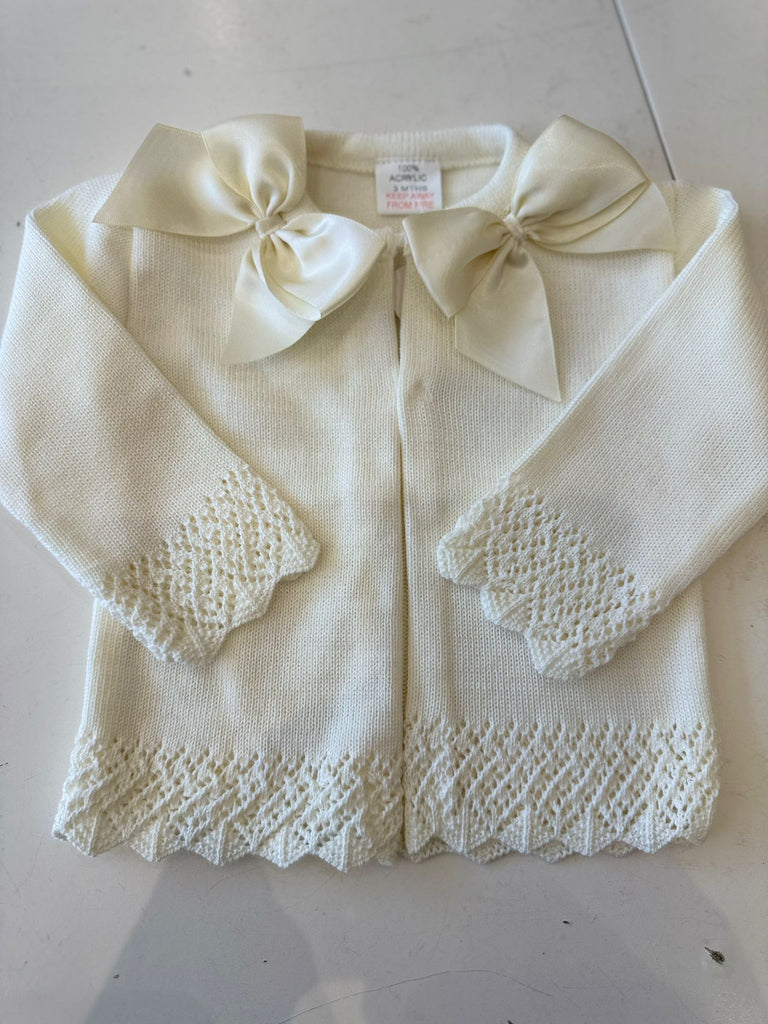 Cream bow cardigan