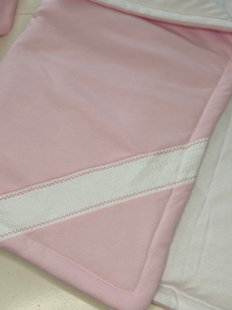 Pink smocked blanket