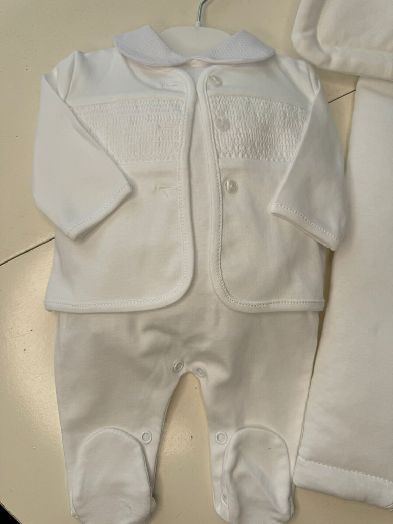 White smocked 2 piece set